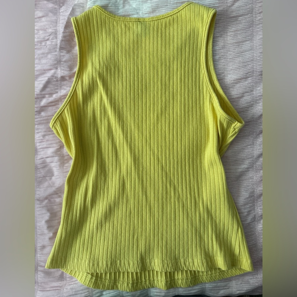 Yellow Ribbed Sleeveless Top - Picture 2 of 3